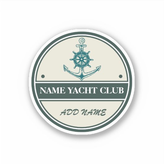 Blauw Anker Nautisch Welkomstjacht zeilboot Sticker (Voorkant)