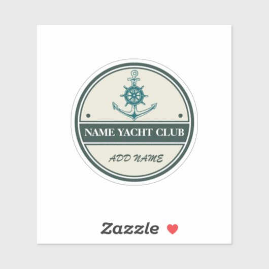 Blauw Anker Nautisch Welkomstjacht zeilboot Sticker (Vel)