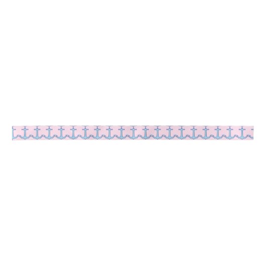 Blauw anker op roze lint (Voorkant)