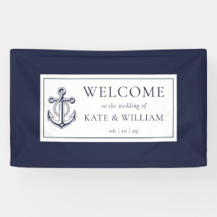 Blauw Anker Scheepvaart Trouw Welkom Spandoek