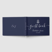 Blauw Anker Script Nautilus Trouwboek Gastenboek (Volledig)