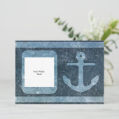 Blauw Anker toevoegen Tekst/Foto Kaart (Staand voorkant)