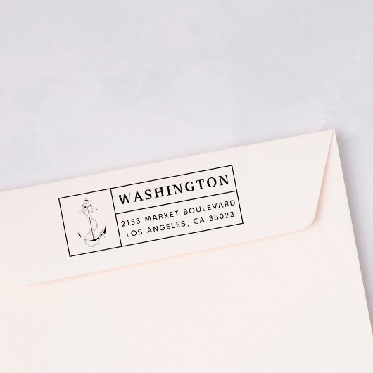 Blauw anker & touw | Aangepast retouradres Zelfinktende Stempel