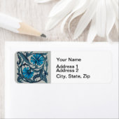 blauw antiek bloemenkunst ambachten rustiek etiket (Insitu)