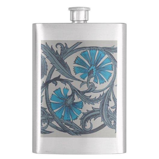 blauw antiek bloemenkunst ambachten rustiek flacon (Voorkant)