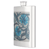 blauw antiek bloemenkunst ambachten rustiek flacon (Links)