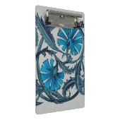 blauw antiek bloemenkunst ambachten rustiek mini klembord (Schuin)