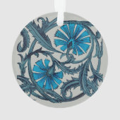  blauw antiek bloemenkunst ambachten rustiek ornament (achterkant)