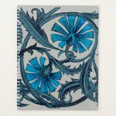  blauw antiek bloemenkunst ambachten rustiek planner (Voorkant)