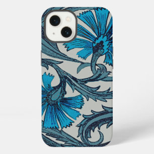 Blauw antiek bloemkunst landelijke tegeldecoratie iPhone 13 hoesje