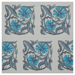 Blauw antiek bloemkunst landelijke tegeldecoratie stof