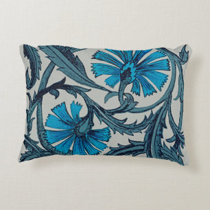 Blauw antiek bloemkunst roestig tegeldecor accent kussen