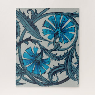 Blauw antiek bloemkunst roestig tegeldecor legpuzzel