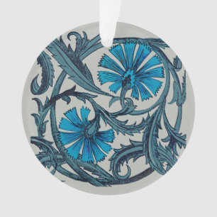  blauw antiek bloemontwerp voor grafische doeleind ornament