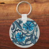 blauw antiek bloemontwerp voor grafische doeleind sleutelhanger (Voorkant)