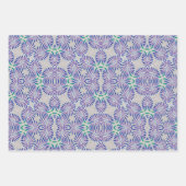 Blauw antifloraal inpakpapier vel (Voorkant 2)