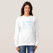 Blauw Apres Ski vrijgezellenfeest sweatshirt (Voorkant volledig)