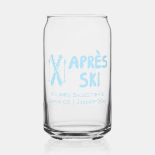 Blauw Apres Ski Winter Bruidsfeest Cadeautje Blikvorm Glas