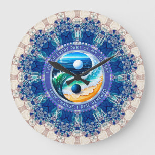 Blauw Aqua Balans Opkomst Reis Bevestiging Grote Klok