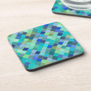 Blauw Aqua Marokkaanse Mozaïek Bier Onderzetter