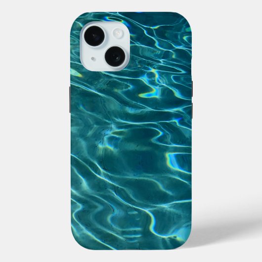 Blauw aqua waterpatroon, rimpelende oceaangolven Case-Mate iPhone case (Achterkant)