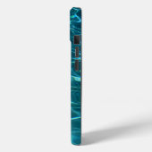 Blauw aqua waterpatroon, rimpelende oceaangolven Case-Mate iPhone case (Achterkant / Links)