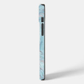 Blauw Aqua Zilver Marmer Case-Mate iPhone Case (Achterkant / Links)