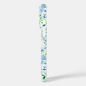 Blauw Aquarel Bloem Initialen Case-Mate iPhone Case (Achterkant / Links)