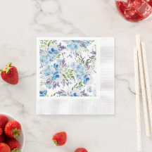 Blauw Aquarel Bloemendessinpatroon