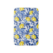 Blauw Aquarel Citroen Patroon Badmat (Voorkant Verticaal)