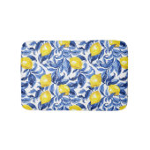Blauw Aquarel Citroen Patroon Badmat (Voorkant)