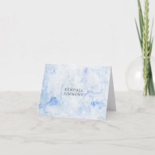 Blauw Aquarel Elegant Notitiekaartje