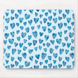 Blauw Aquarel Hart Muismat