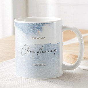 Blauw Aquarel Jongens Doop Koffiemok