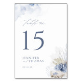 Blauw aquarel koraal & schelpen strand Bruiloft Kaart (Achterkant)