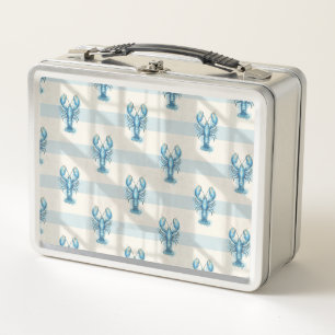 Blauw Aquarel Kreeftpatroon op Kuststreep
