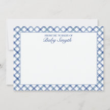 Blauw Aquarel Latwerk Babykamer Kaart