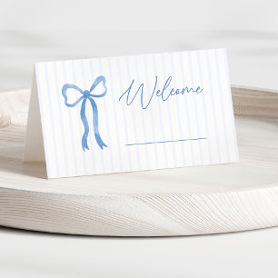 Blauw Aquarel Lint Baby Shower