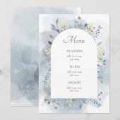 blauw aquarel loof menu (Voorkant / Achterkant)