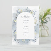 blauw aquarel loof menu (Staand voorkant)