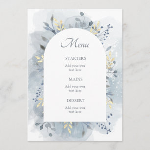 blauw aquarel loof menu