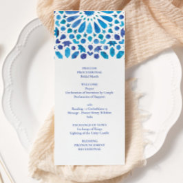 Blauw Aquarel Mediterraan Tegelpatroon Programma