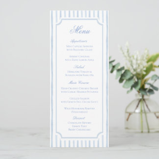 Blauw Aquarel Strepen Trouwmenu Save The Date