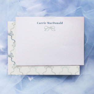 Blauw Aquarel Strikken Persoonlijke Briefpapier Notitiekaartje