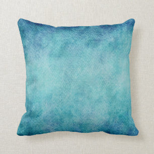 Blauw Aquarel Turquoise Papier Achtergrond Kussen