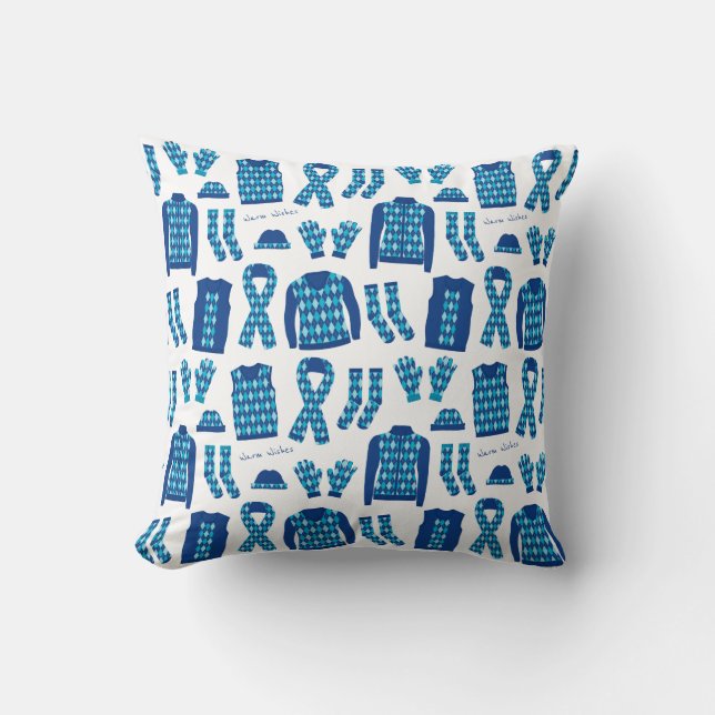 Blauw Argyle Patroon Items Kussen (Voorkant)