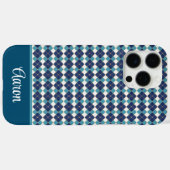 Blauw Argyle Personaliseren Case-Mate iPhone Case (Achterkant (horizontaal))