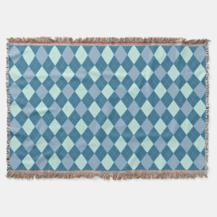 Blauw Argyle Vintage Patroon Deken