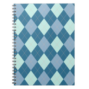 Blauw Argyle Vintage Patroon Notitieboek