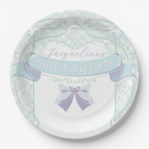Blauw Art Nouveau Prinses Verjaardag